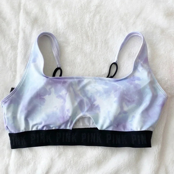 Victoria’s Secret PINK tie dye cut out ultimate lightly lined sports bra - Picture 2 of 6